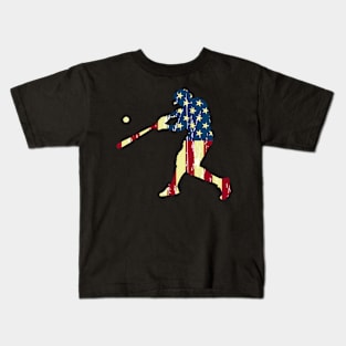 Patriotic American Flag Baseball Baseball Kids T-Shirt